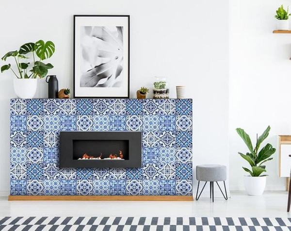 6" X 6" Azul Multi Mosaic Peel and Stick Tiles N270-400327