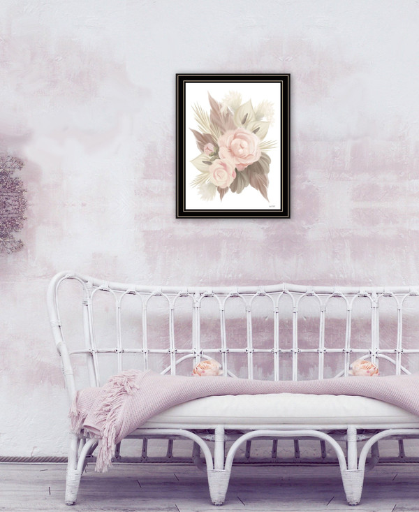 BOHEMIAN BOUQUET Black Framed Print Wall Art N270-529884