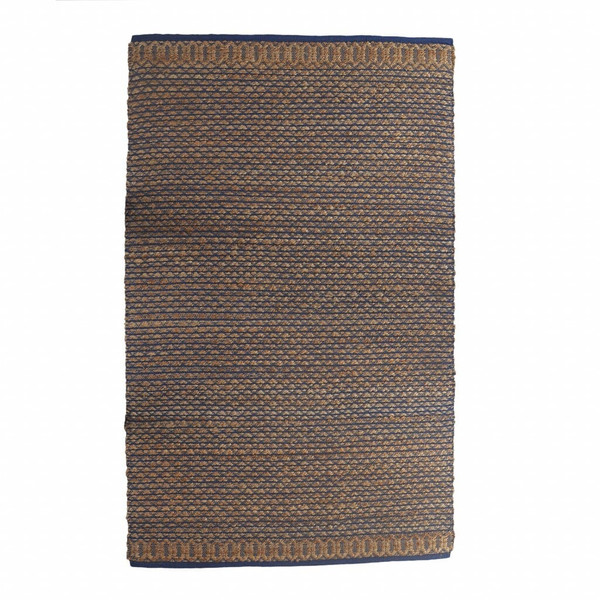 8' X 10' Tan and Blue Detailed Lattice Area Rug N270-395172