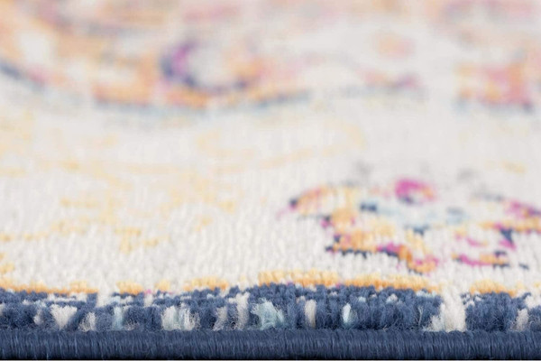 2' X 5' Blue and Beige Medallion Area Rug N270-392999