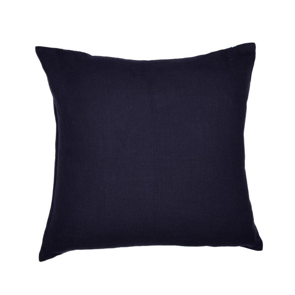 24" Blue Geometric Cotton Blend Throw Pillow With Embroidery N270-549419