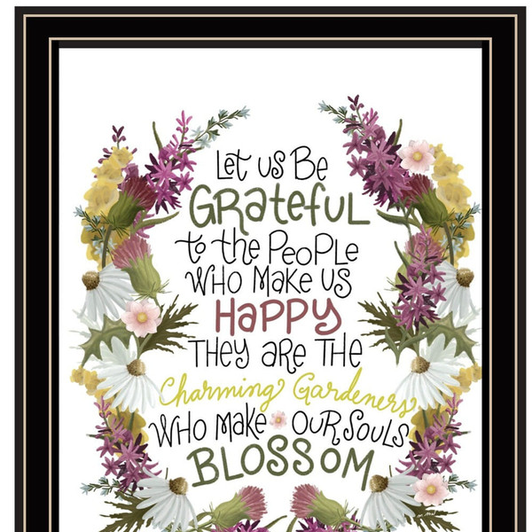 Set Of Two Flowers Make Us Laugh Black Framed Print Wall Art N270-408179