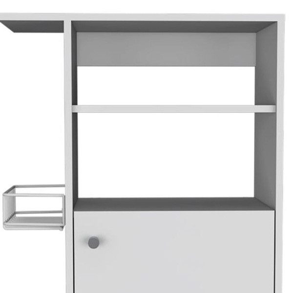 Contemporary White Rolling Kitchen Cart N270-477879
