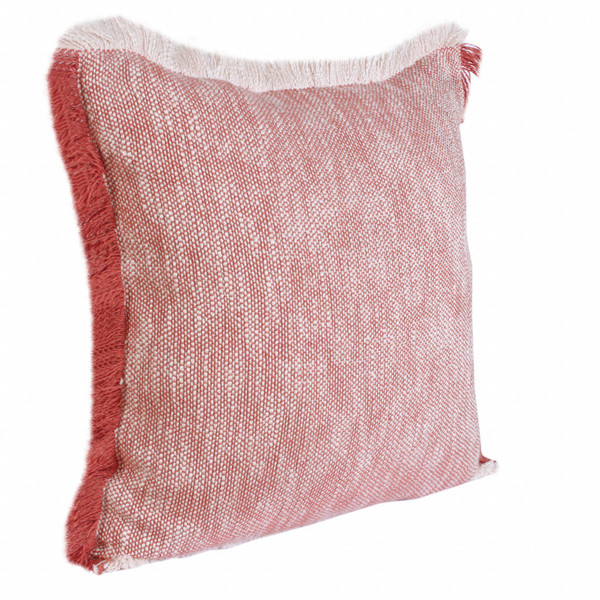 20" X 20" Auburn Red And White 100% Cotton Geometric Zippered Pillow N270-516686