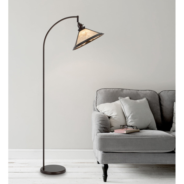 65" Bronze Traditional Shaped Floor Lamp With White Empire Shade N270-526325
