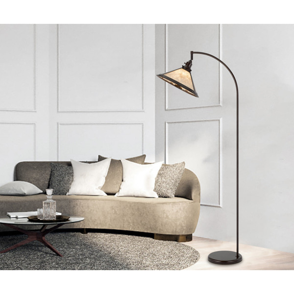 65" Bronze Traditional Shaped Floor Lamp With White Empire Shade N270-526325