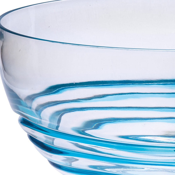 10" Clear and Blue Swirl Acrylic Round Salad Bowl N270-520892