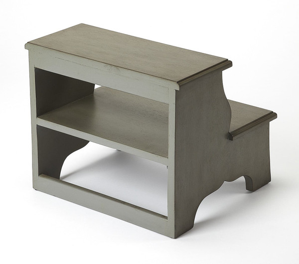 Handcrafted Silver Satin Step Stool N270-389147