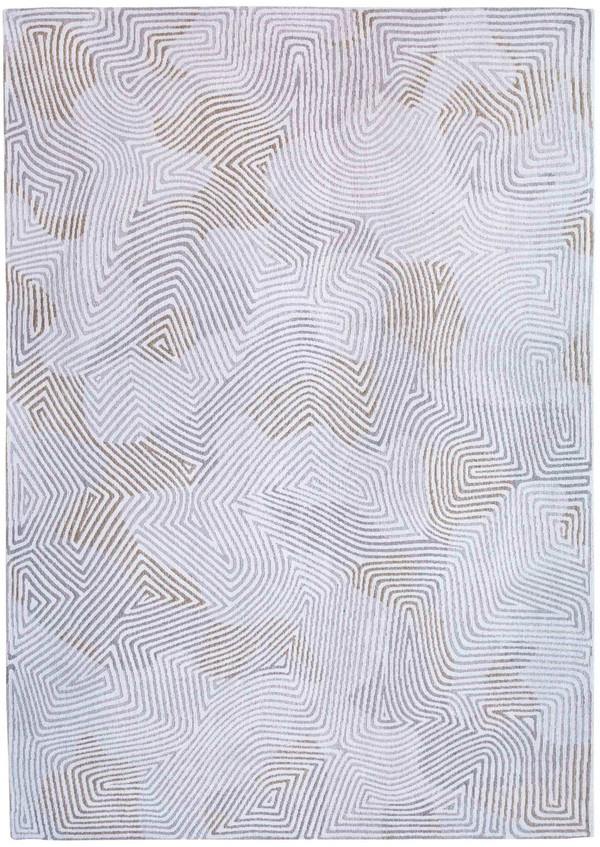 6' X 8' White Abstract Non Skid Area Rug N270-548753