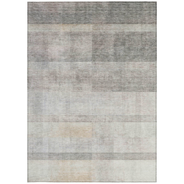 5' X 8' Taupe Ombre Washable Non Skid Indoor Outdoor Area Rug N270-563677