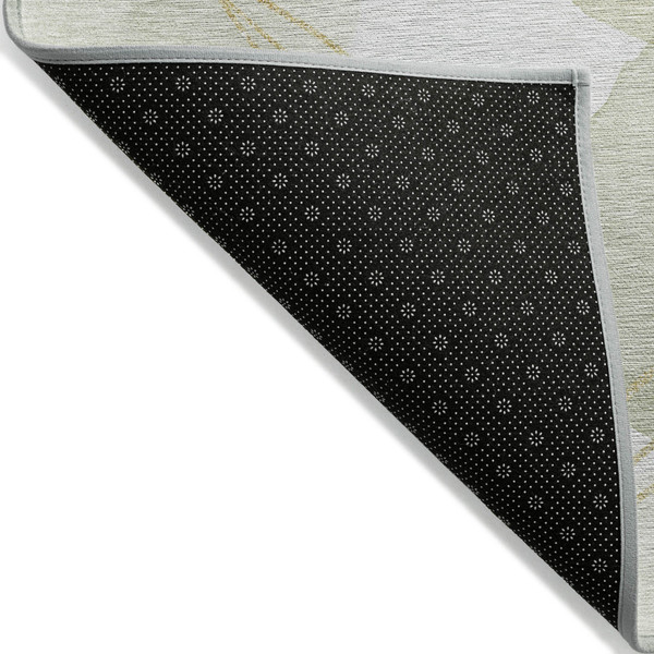8' X 10' Green and Ivory Abstract Washable Non Skid Indoor Outdoor Area Rug N270-562107
