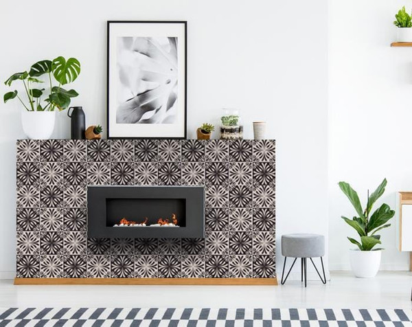 8" X 8" Cinnamon Swirl Peel And Stick Removable Tiles N270-390757