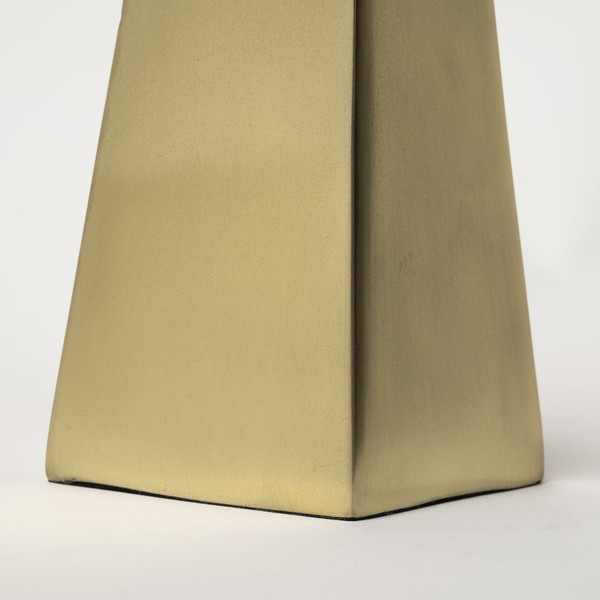 Set Of Two Gold Metal Elongated Pyramid Decor Pieces N270-392525