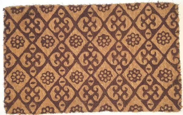 18" X 30" Brown Coir Floral Outdoor Door Mat N270-573928