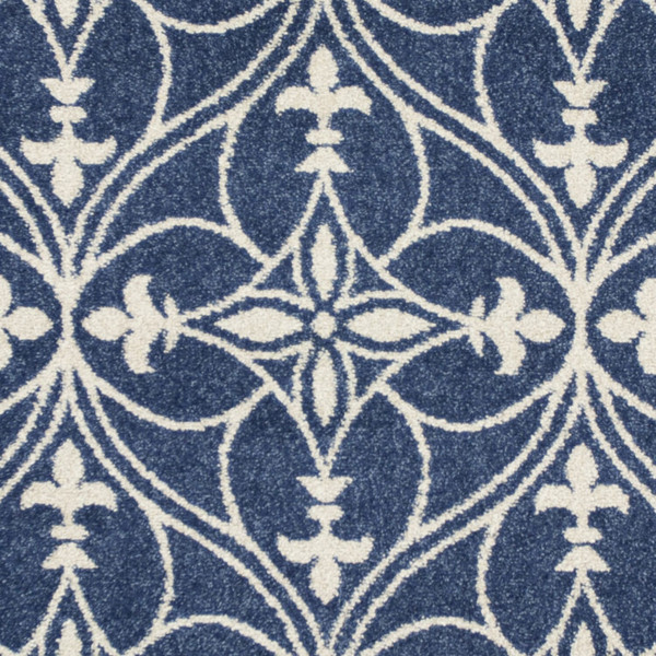 7' X 9' Denim Vintage Trellis Uv Treated Indoor Area Rug N270-352600