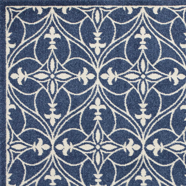 7' X 9' Denim Vintage Trellis Uv Treated Indoor Area Rug N270-352600
