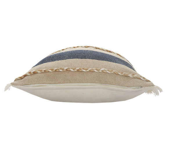 24" Denim Blue Jute Throw Pillow N270-516729