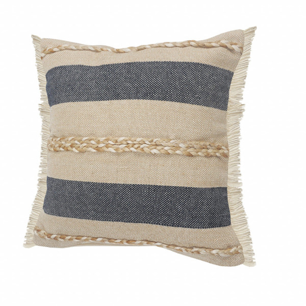 24" Denim Blue Jute Throw Pillow N270-516729