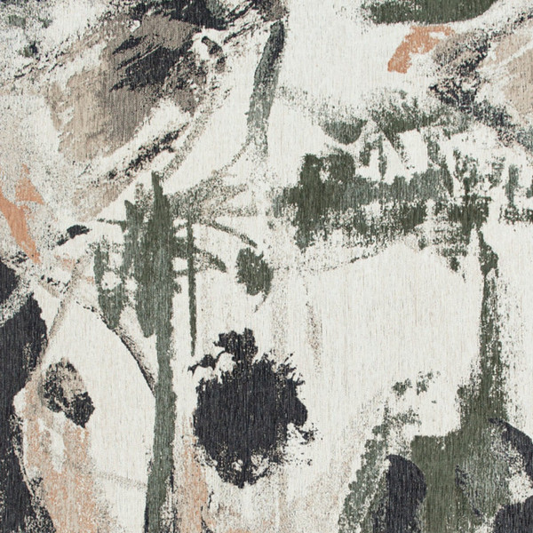 3' X 5' Gray and Orange Abstract Non Skid Area Rug N270-552055