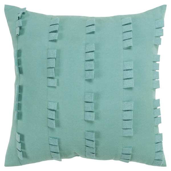 20" Aqua Striped Cotton Throw Pillow N270-518647