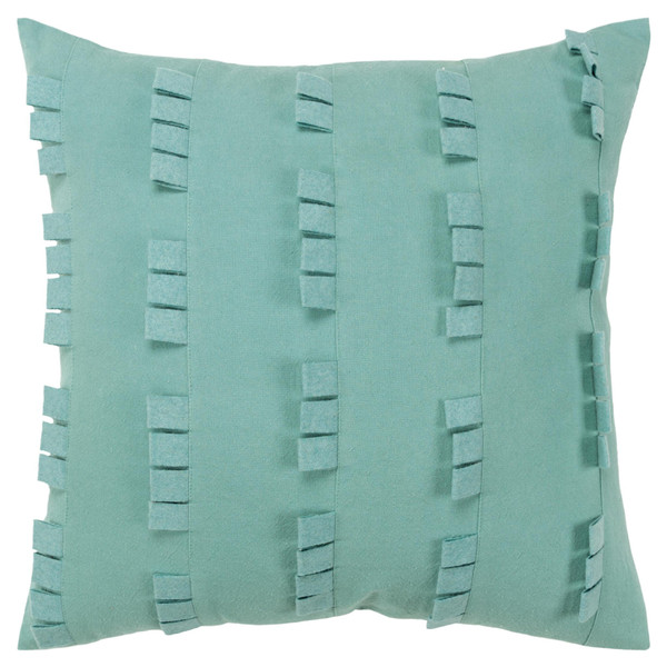 20" Aqua Striped Cotton Throw Pillow N270-518647