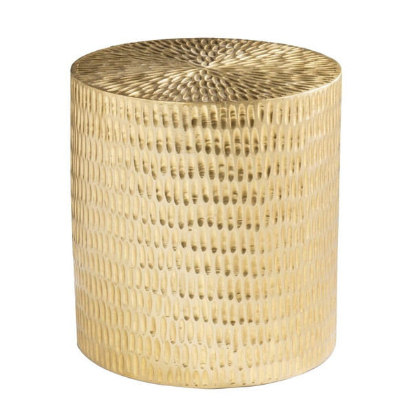 18" Gold Manufactured Wood And Solid Wood Round End Table N270-402302
