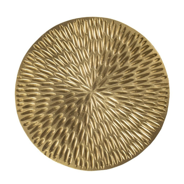 18" Gold Manufactured Wood And Solid Wood Round End Table N270-402302