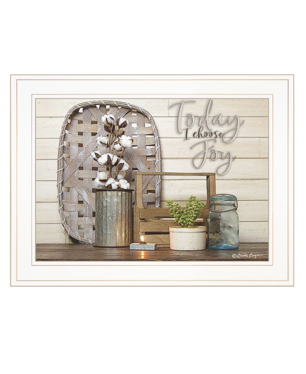 Today I Choose Joy 2 White Framed Print Wall Art N270-407567
