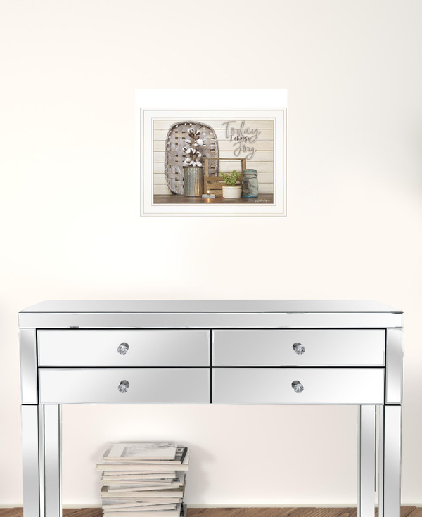 Today I Choose Joy 2 White Framed Print Wall Art N270-407567