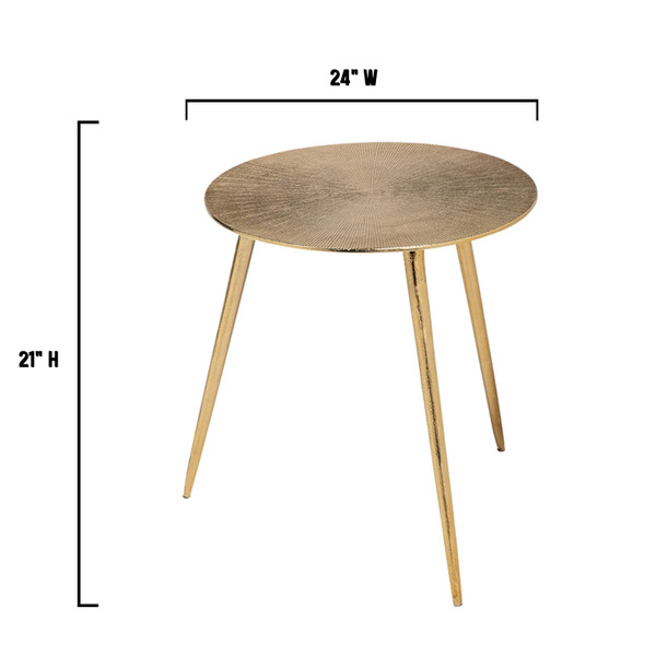21" Gold Metal Round End Table N270-380714
