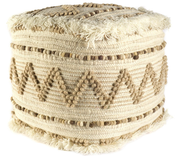 18" Beige Cotton Blend Ottoman N270-380602