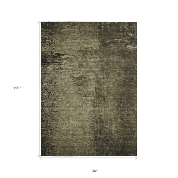 8' X 10' Gray Abstract Washable Non Skid Indoor Outdoor Area Rug N270-562692