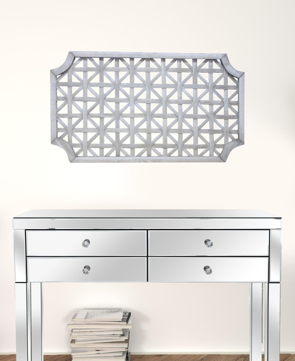 Set of Two 19" X 1" Gray Solid Wood Wall Decor N270-516352