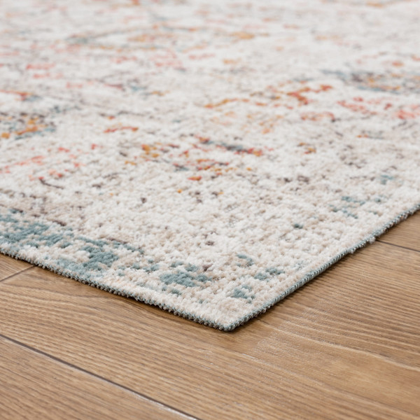 5' X 8' Beige Floral Stain Resistant Indoor Outdoor Area Rug N270-482914