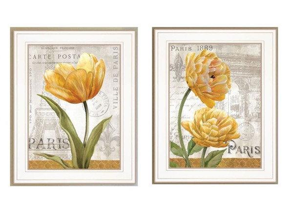 Set Of Two Paris 1 White Framed Print Wall Art N270-406629