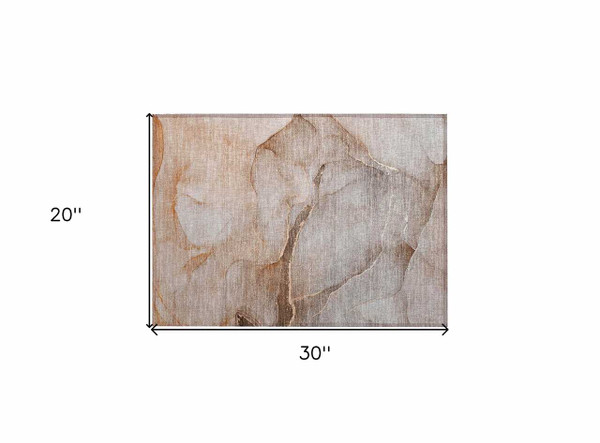 2' X 3' Taupe Abstract Washable Non Skid Indoor Outdoor Area Rug N270-559829