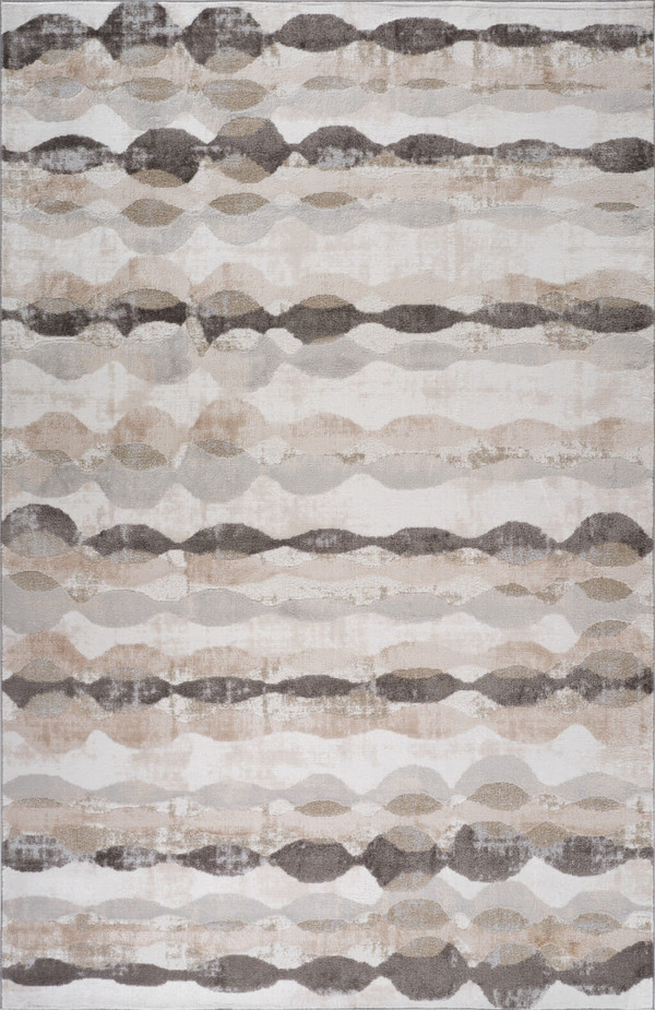 4' X 6' Beige and Brown Abstract Distressed Area Rug N270-558988