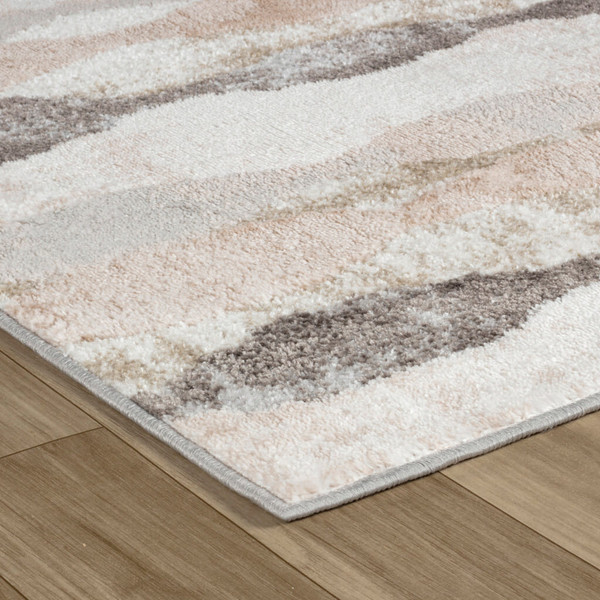 4' X 6' Beige and Brown Abstract Distressed Area Rug N270-558988