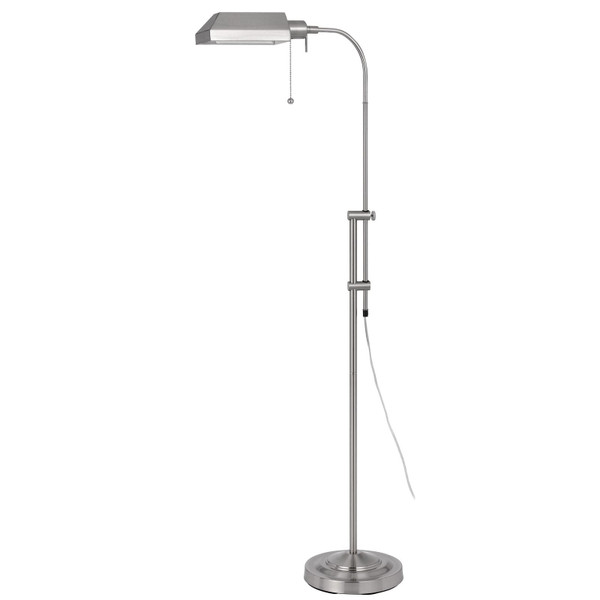 57" Nickel Adjustable Traditional Shaped Floor Lamp With Nickel Square Shade N270-526223
