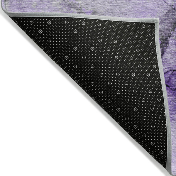 9' X 12' Purple and Ivory Abstract Washable Non Skid Indoor Outdoor Area Rug N270-559710