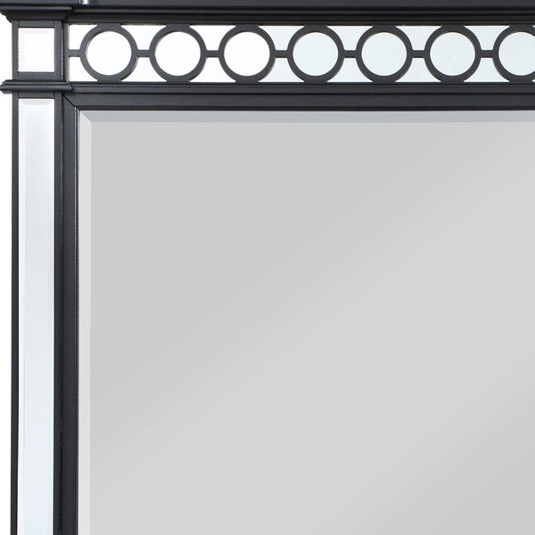 42" Mirrored, Black & Sliver Finish Dresser Mirror N270-486511
