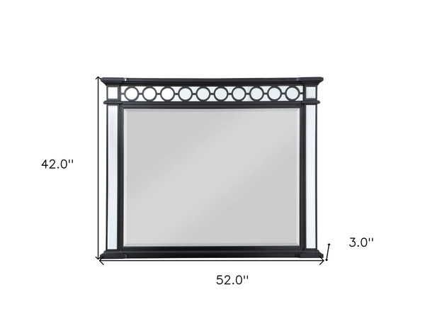 42" Mirrored, Black & Sliver Finish Dresser Mirror N270-486511