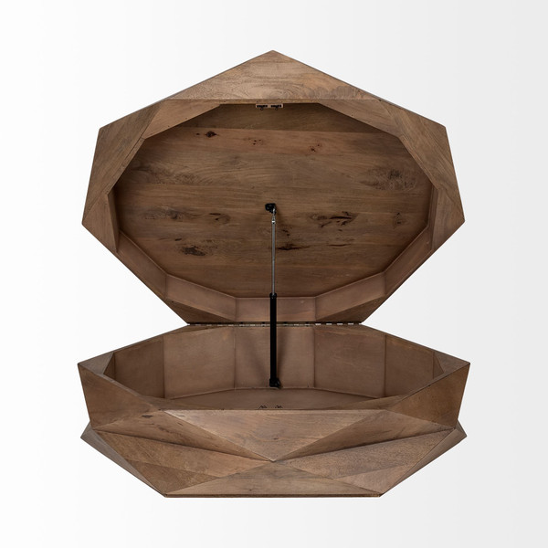 48" Brown Solid And Manufactured Wood Hexagon Coffee Table N270-376278