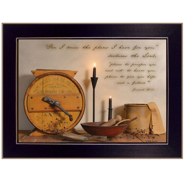 The Plans I Have For You 1 Black Framed Print Wall Art N270-415241