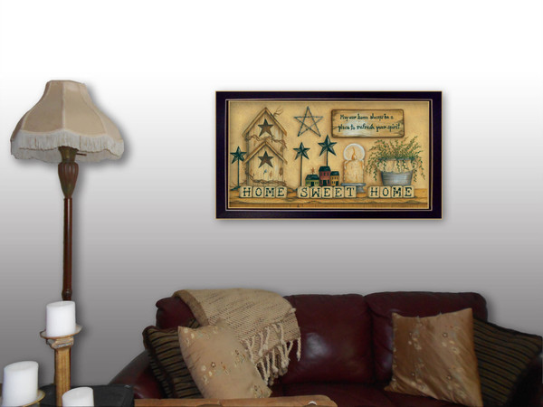 Home Sweet Home 6 Black Framed Print Wall Art N270-405305