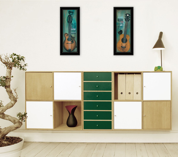 Set Of Two Tune my Heart and I will Sing 2 Black Framed Print Wall Art N270-406120