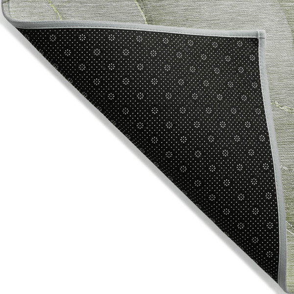 8' X 10' Olive Green Abstract Washable Non Skid Indoor Outdoor Area Rug N270-559826