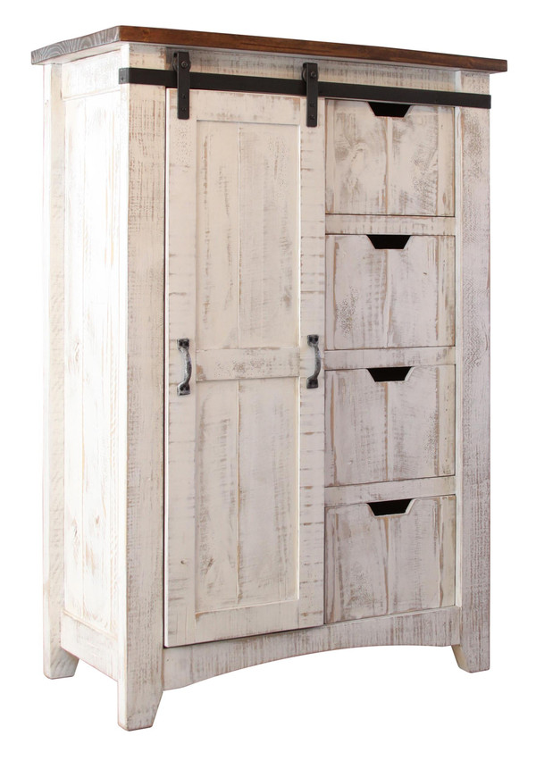 37" Brown and White Solid Wood Four Drawer Chest N270-524567
