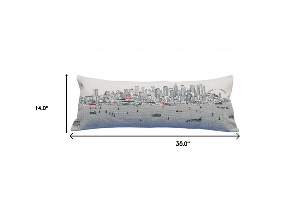 14" X 35" Cream Hometown Pride Wool Lumbar Throw Pillow N270-482611