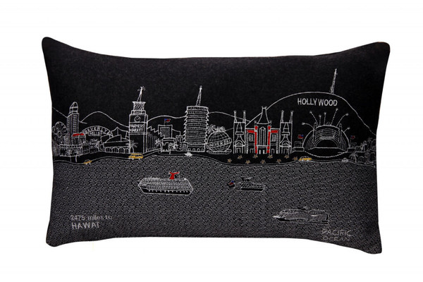 14" X 24" Black Gray and White Hometown Pride Wool Lumbar Throw Pillow N270-482500